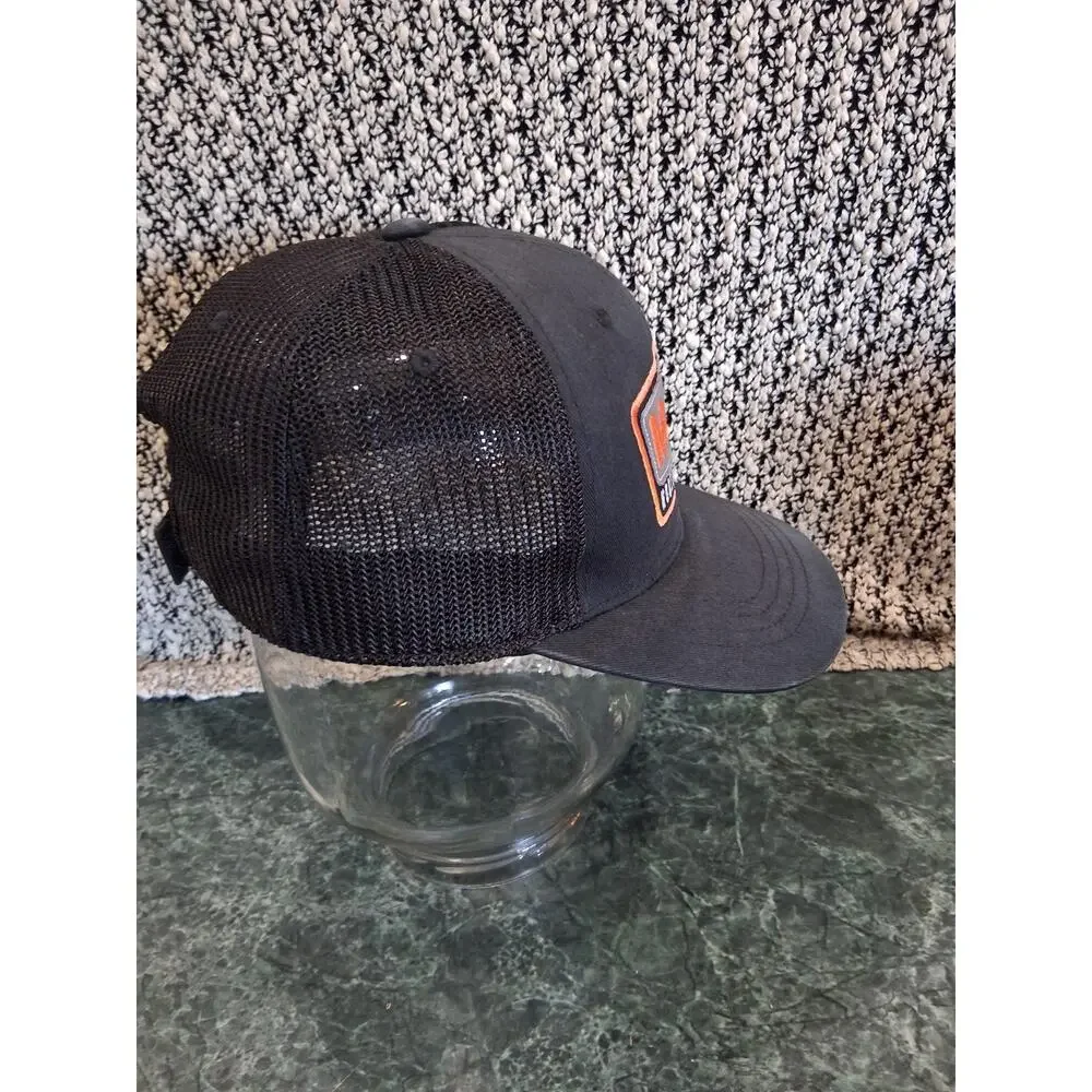 Mustad Embroidered Logo Trucker Hat Black Mesh Adjustable Cap Hooked On Fishing